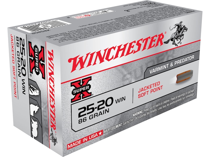 Winchester Super X 25-20 WCF Ammo 86 Grain Jacketed Soft …