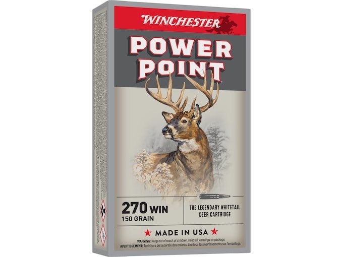 Winchester Power-Point .270 Win 150 Grain JSP Ammo, 200 Rounds