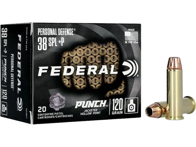 Federal Personal Defense Punch 38 Special +P Ammo 120 Gra...